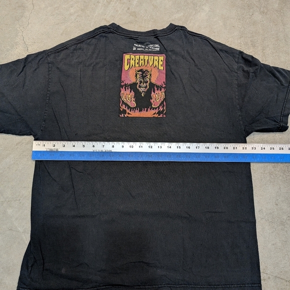 VTG 90s Creature Skateboarding Shirt Mens L? Fading Flaws NHS - Picture 10 of 11